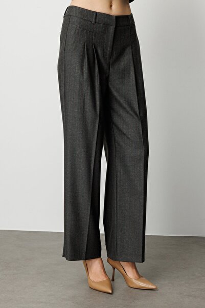 Ekol Stripe Patterned Wide Leg Trousers
