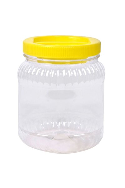 SHOPIENS Plastic Jar for Pickles with Yellow Lid Shopiens®, 1.5 L