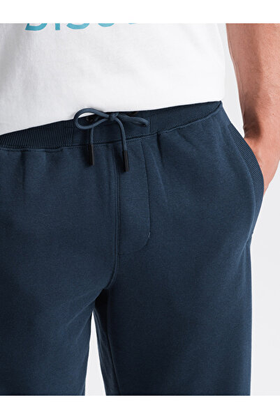 OMBRE Ανδρικό βαμβακερό σορτς φόρμας BASIC - σκούρο μπλε V1 OM-SRBS-0149 M