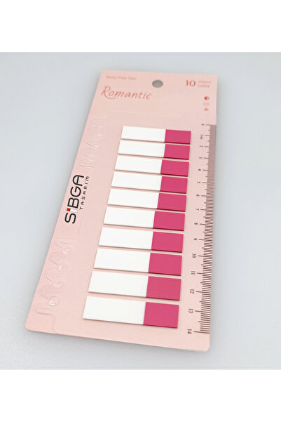 sibga tasarım ملصقات لاصقة شفافة وردية اللون نصفية الشكل. علامة كتاب لاصقة 200 ورقة