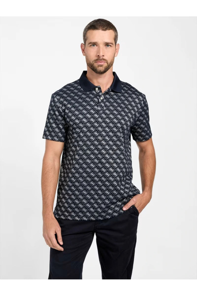 Guess Jacquard Men's Anthracite Regular Fit Polo T-Shirt M5Bp09K0911-Fbdu