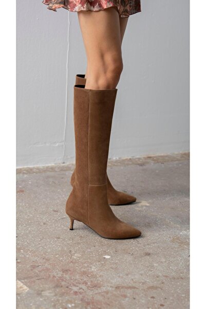 ECENİN BUTİĞİ Zanka Camel Süet Hakiki Deri Çizme