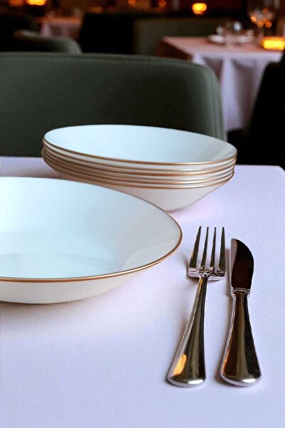 Luminarc Arcopal Zelie 6-Piece 20 cm Gilded White Deep Dinner Plate Gld