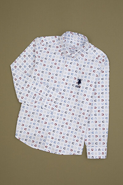 U.S. Polo Assn. Boy's White Long Sleeve Shirt 50316682-Vr013