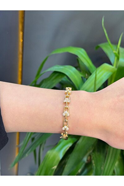 UZUNDAĞ KUYUMCULUK 14 Ayar Altın Taşlı Tifffanyy Kelepçe Bileklik