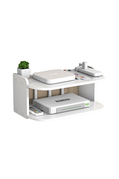 Microcase Duvara Monte 2 Raflı Modem Uydu Telefon Kumanda VB Eşya Düzenleyici...