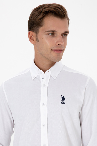 U.S. Polo Assn. Men's White Long Sleeve Shirt 50316662-Vr013