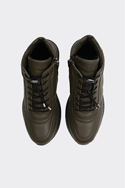 derinet Fermuarlı Hakiki Deri Kadın Bot