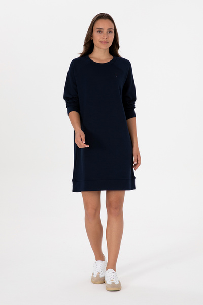 U.S. Polo Assn. Kadın Lacivert Modal Karışımlı Mini Boy Bisiklet Yaka Örme Elbise 50313438-VR033
