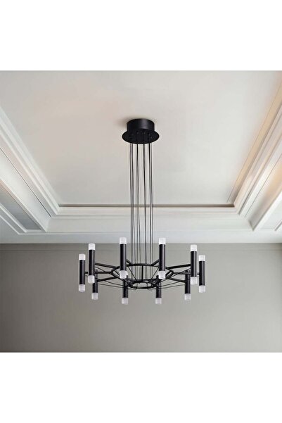 Danube Home ثريا كاسينو LED - أكريليك أسود، 50×150 سم، إضاءة عصرية لغرفة المعيشة، ضمان لمدة عامين