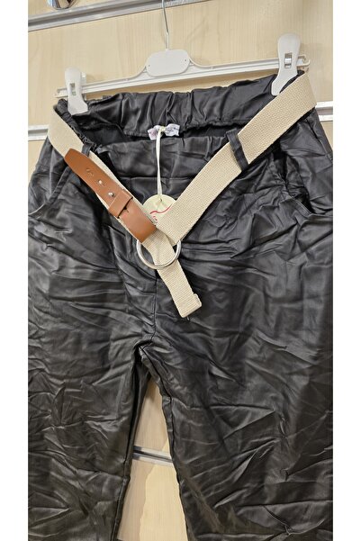 Park Moda Italian Pants with Leather Look Belt