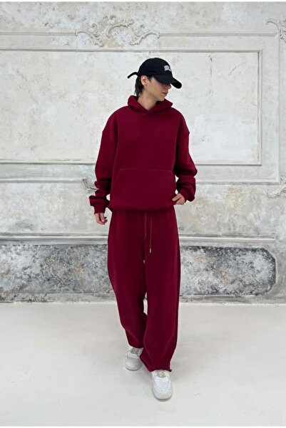 serline Χειμερινή-Basic Premium Ρυθμιζόμενη Φόρμα Φούτερ με Φαρδύ Πόδι