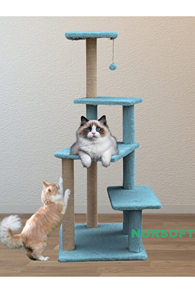 Nursoft Premium Tırmalama Tahtası Çok Katlı Uzun Boy Büyük Boy Kedi Ağacı