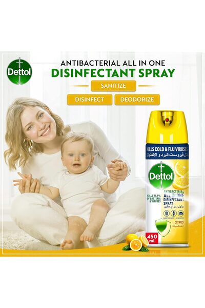 Dettol All-in-One Antibacterial Spray with Citrus Scent, 450ml