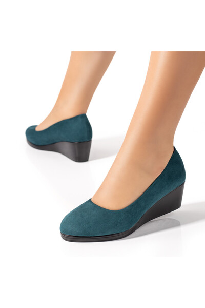 Modlet.ro Women's green suede casual platform shoes MOD01679