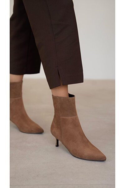 ECENİN BUTİĞİ Toledo Camel Süet Hakiki Deri Bot