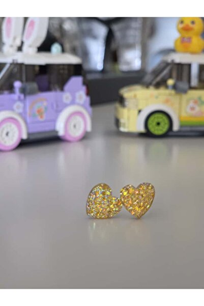 AyShope Antialerjik Şeffaf Uçlu Bioplast Kalp Desenli Silikon Küpe Bir Çift