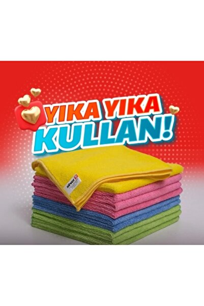 SERAMİKCİ 40X40 200 Gr 5 Pieces Towel Cleaning Cloth Pink-Yellow