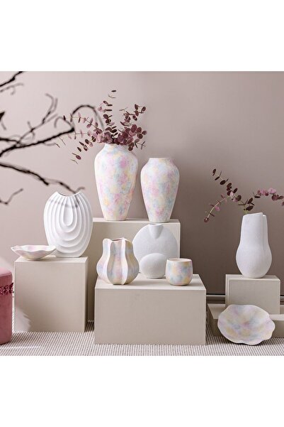 Danube Home Lexie Berry Ceramic Platter Peach – Stylish Serving Dish for Appetizers & Desserts 32x32x9 cm