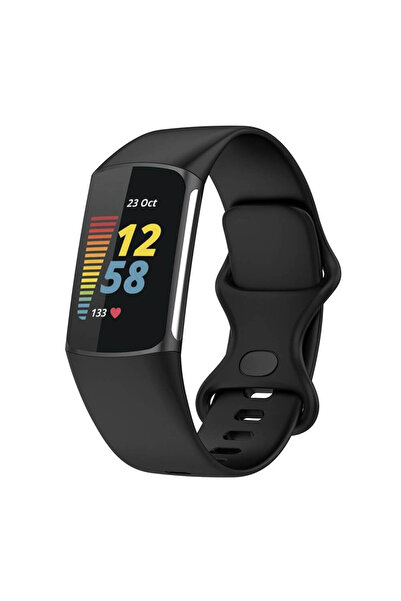 Edman Brățară din silicon pentru Fitbit Charge 5, mărimea S, neagră