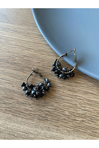 dela otantik Handmade Beaded Authentic Hoop Earring - Multi-Colored Bohemian Vintage Model Bijouterie Jewelry