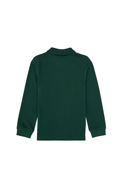 U.S. Polo Assn. Erkek Çocuk Koyu Yeşil Basic Polo Yaka Sweatshirt 50313790-VR079