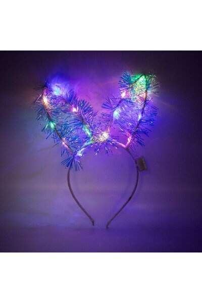 OEM Christmas Costume Wreath with Iridescent Tinsel Ears & LED