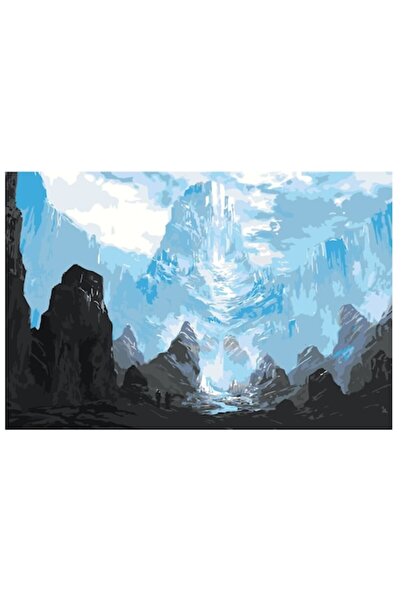 Painting by numbers Set pictura pe numere Munti, panza bumbac pe rama lemn, 4...