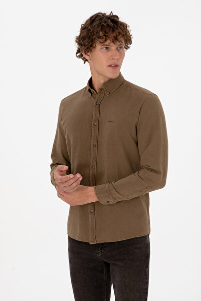 U.S. Polo Assn. Erkek Haki Uzun Kollu Gömlek 50308390-VR027