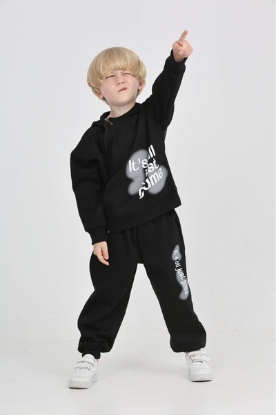 Toontoy Boy's Collar Zipper Tracksuit
