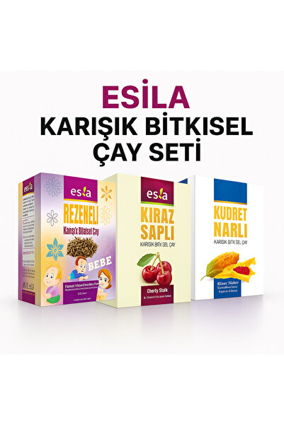 ESİLA Karışık Bitkisel Çay Seti (Rezene + Kiraz Sapı + Kudret Narı)