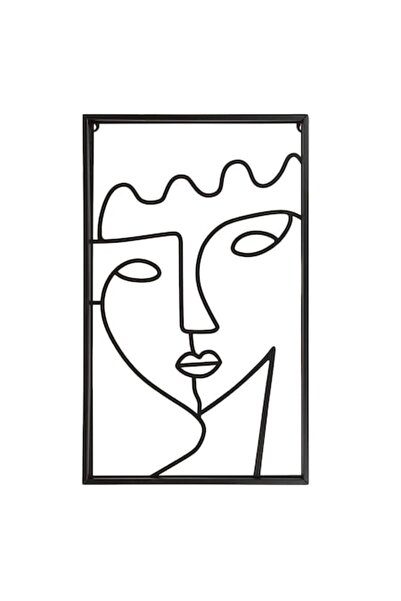 SHOPIENS Pictură modernă cu ramă metalică Shopiens® care înfățișează o față f...