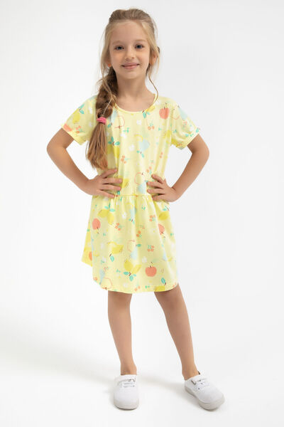 Rolypoly Fruits Açık Sarı Kız Çocuk Elbise