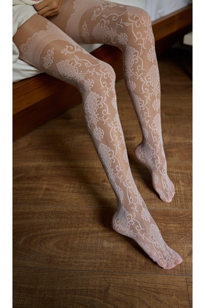 MONVUER PRİNCESSE BAROK DESEN İTHAL SOMON KADIN KÜLOTLU ÇORAP
