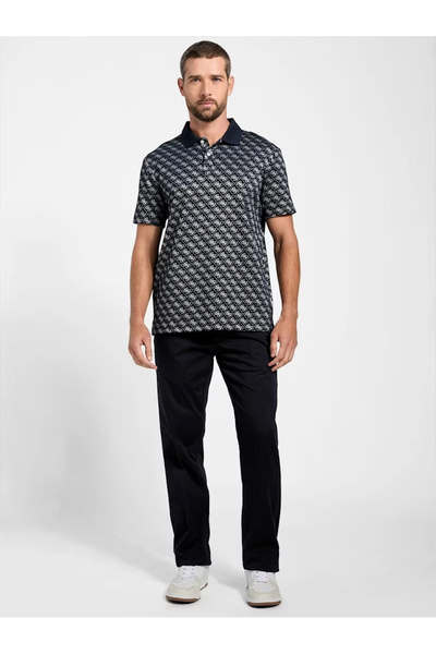 Guess Jacquard Men's Anthracite Regular Fit Polo T-Shirt M5Bp09K0911-Fbdu