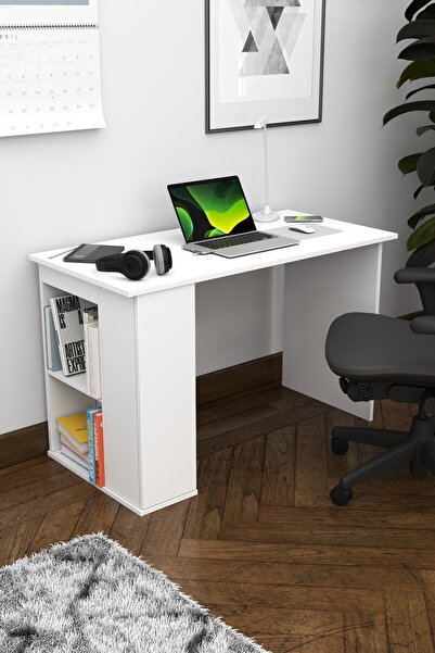 PROMODÜL Ergonomik Çalışma Masası, Kitaplık ve Kapaklı Depolama Alanı ile Mod...
