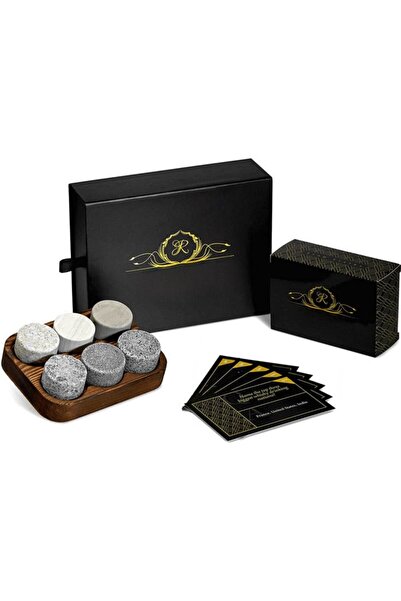 ROCKS Set 6 Cuburi din Granit pentru Răcirea Whisky-ului