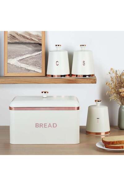 Danube Home Astra 4-Pc Metal Kitchen Storage Set with Bread Bin – Durable, Stylish & Space-Saving 1200ml