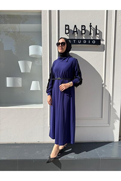 MissWhence 38800 Tassel Detailed Women's Dress Purple