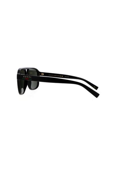 Gucci Gg 1856S 001 57 Men's Pilot Black Bone Sunglasses
