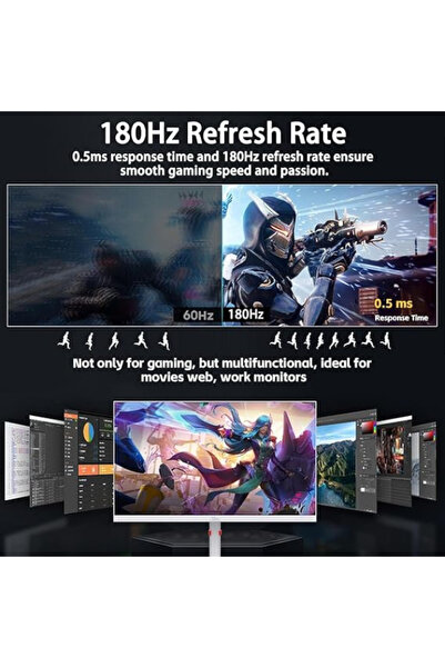 Twisted Minds TMA24FHD180IPS 24.5" FHD White Gaming Monitor, 180Hz Fast IPS, 0.5ms, HDR10