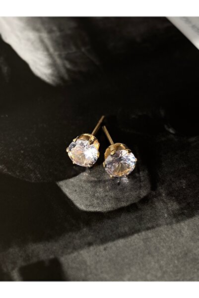 Quiness Jewelry Minimalist Altın Kaplama Taşlı Küpeler – Zarif Geriye İtmeli Tasarım