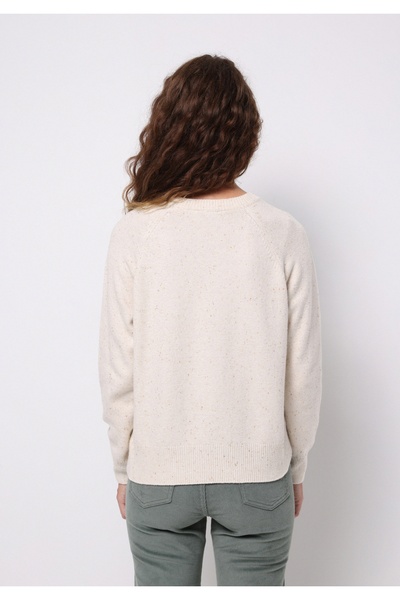 Colin's Regular Fit Round Neck Plain Women's Ecru Sweater