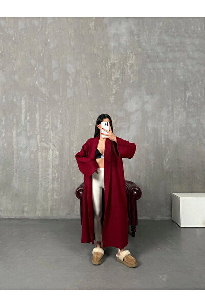 solena sln Guler șal pliat cu mâneci lungi și late, cu textura, gros, până la...