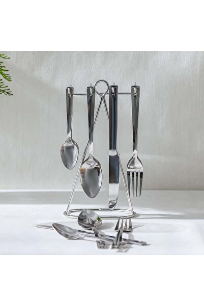 Danube Home Chef's Delight Impressa 24-Pc Cutlery Set – Stylish Stainless Steel with Stand, Serves 6