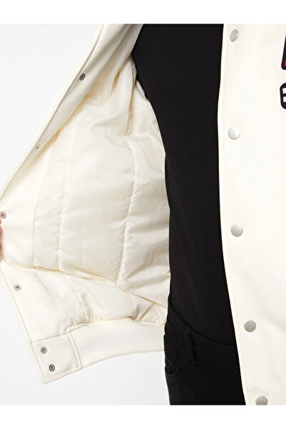 LC Waikiki XSIDE Bej Standart Kalıp Gömlek Yaka Erkek Deri Görünümlü Mont