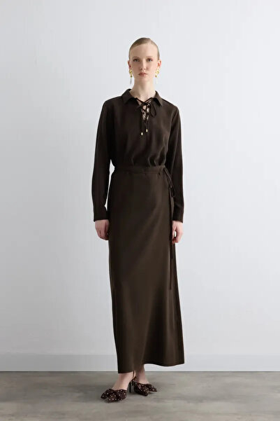 Gusto Lyocell Long Skirt - Brown