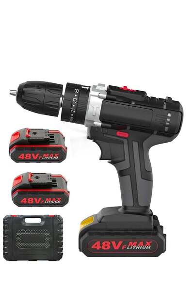 Arabest 48V Cordless Drill Set, Electric Drill with 2 Batteries and Charger, ...