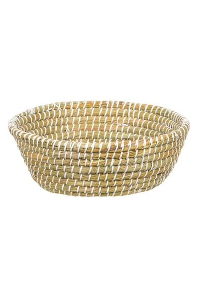 SHOPIENS Coș rotund de depozitare Shopiens® din paie, bej, Ø30x12 cm