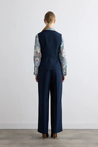 Gusto Pilikaşeli Sim Çizgili Yelek - Lacivert